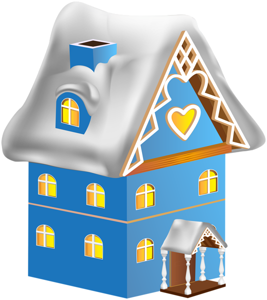 This png image - Winter House Blue PNG Clip Art Image, is available for free download