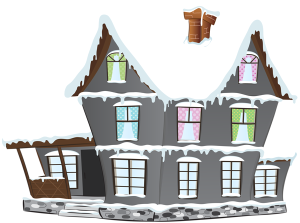 This png image - Winter House Grey PNG Clipart, is available for free download