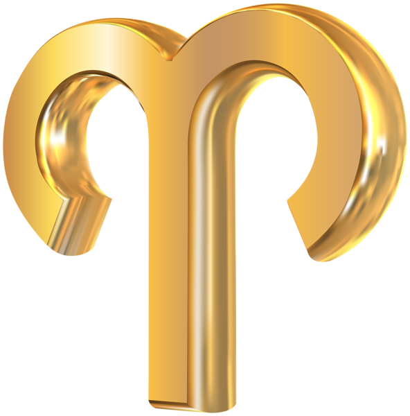This png image - Aries 3D Gold Zodiac Sign PNG Clip Art Image, is available for free download