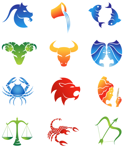 This png image - Colourful Zodiac Signs Set PNG Clipart Image, is available for free download