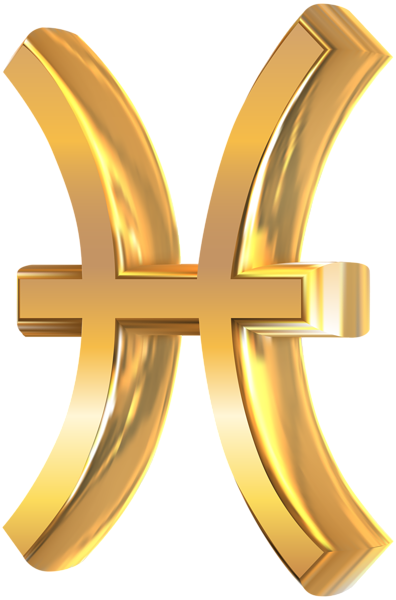This png image - Pisces 3D Gold Zodiac Sign PNG Clip Art Image, is available for free download