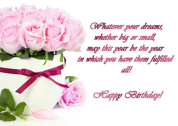 This jpeg image - Delicate Pink Roses Birthday Greeting Card, is available for free download
