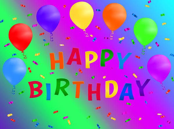This jpeg image - Happy Birthday Card with Balloons, is available for free download
