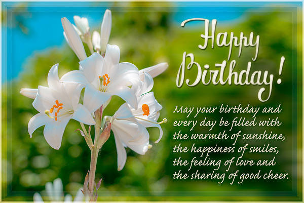 This jpeg image - Happy Birthday Card with Flower, is available for free download