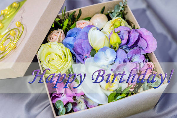 This jpeg image - Happy Birthday Card with Flowers, is available for free download