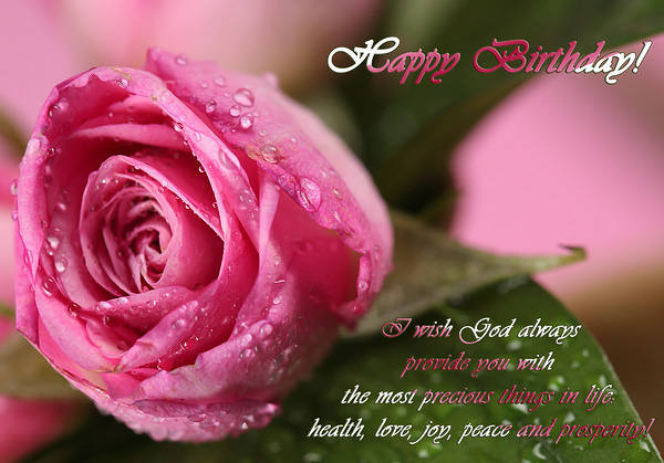 This jpeg image - Happy Birthday Card with Rose, is available for free download