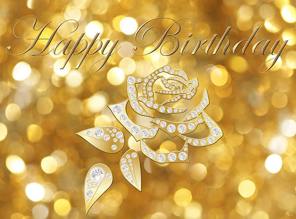 This jpeg image - Happy Birthday Gold Card, is available for free download