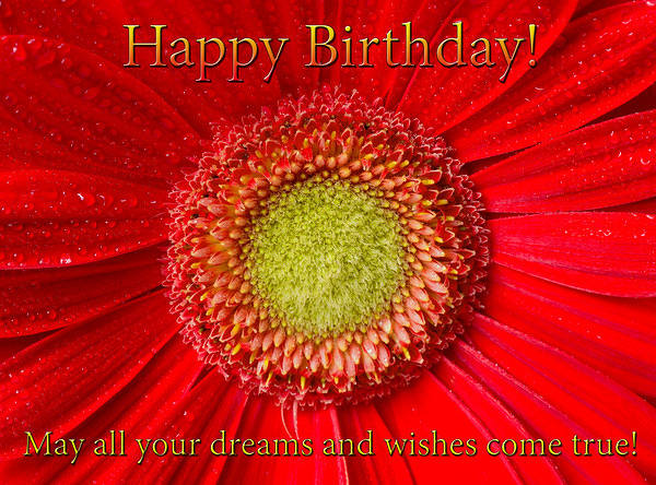 This jpeg image - Happy Birthday Greeting Card Red, is available for free download