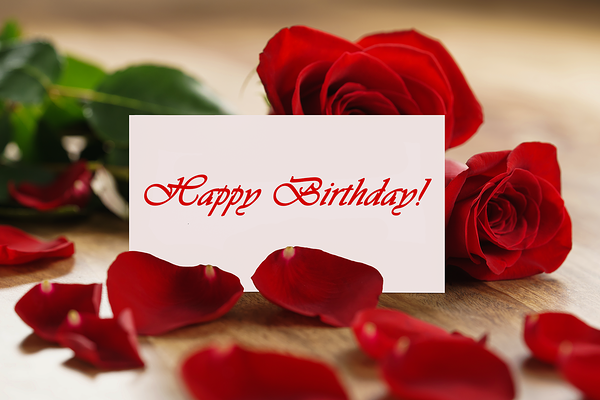 This png image - Happy Birthday Greeting Card with Roses, is available for free download