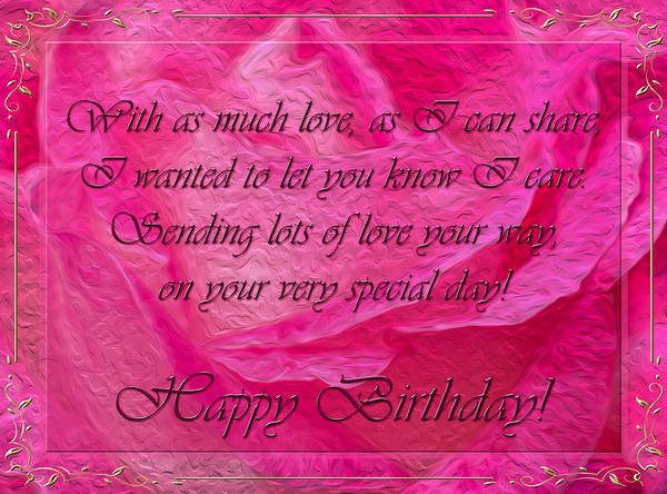 This jpeg image - Happy Birthday Pink Greeting Card, is available for free download