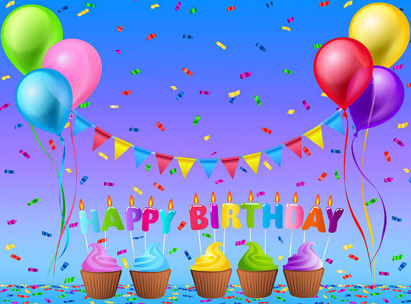 This jpeg image - Happy Birthday with Baloons, is available for free download