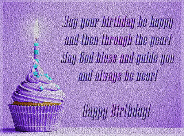 This jpeg image - Violet Happy Birthday Greeting Card, is available for free download