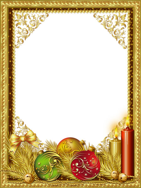 This png image - Beautiful Gold Christmas PNG Photo Frame, is available for free download