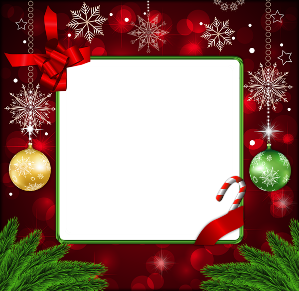 This png image - Beautiful Red Deco PNG Christmas Frame, is available for free download