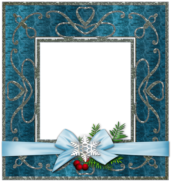 Blue Transparent Christmas Photo Frame | Gallery Yopriceville - High