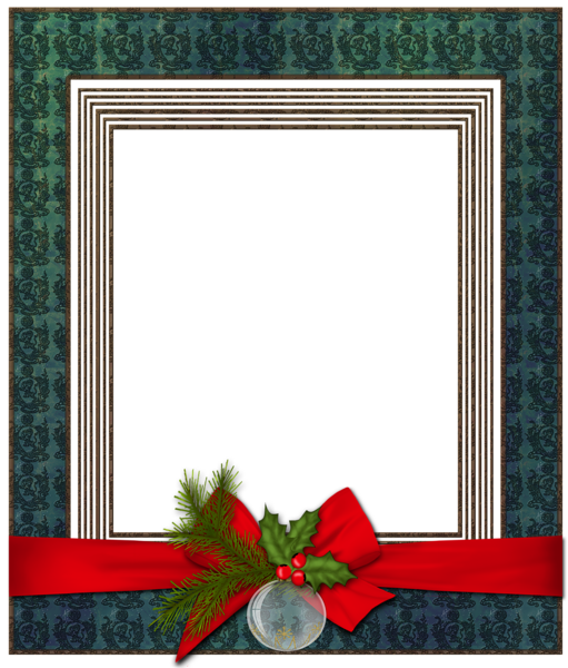 This png image - Blue Transparent Christmas Photo Frame with Christmas Ball, is available for free download