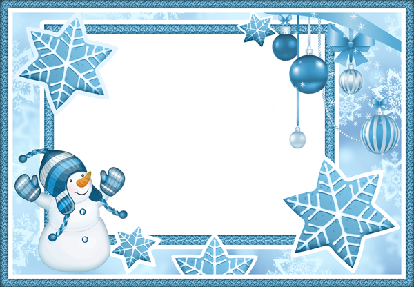 This png image - Christmas Blue Snowman Transparent PNG Frame, is available for free download