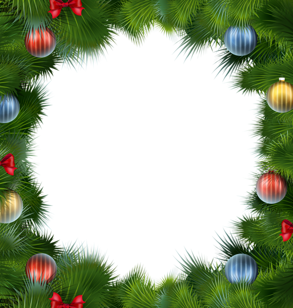 This png image - Christmas Deco Frame with Christmas Balls PNG Clipart, is available for free download