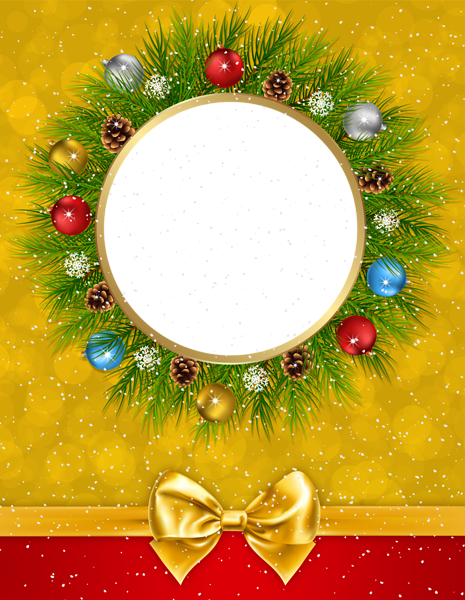 This png image - Christmas Frame Yellow Transparent Image, is available for free download