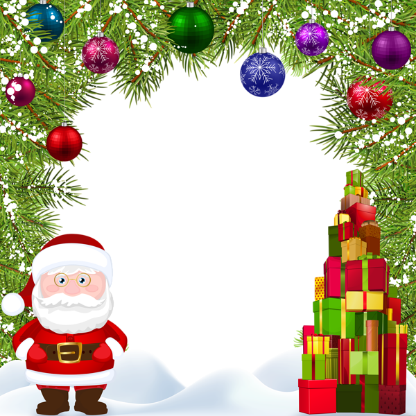 This png image - Christmas Frame with Santa Transparent Image, is available for free download