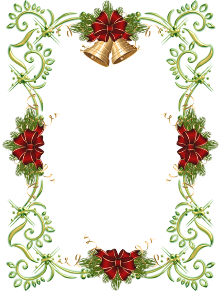 This png image - Christmas Gold PNG Photo Frame with Christmas Bells, is available for free download