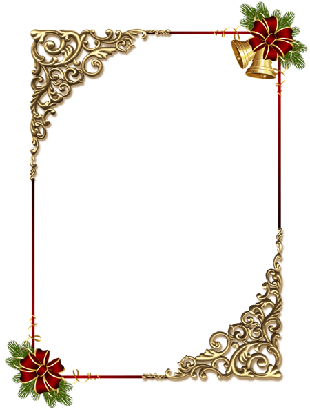christmas gold png photo frame with red bow gallery yopriceville
