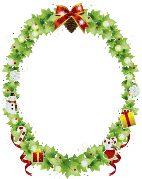 This png image - Christmas Oval Photo Frame, is available for free download