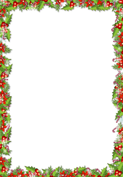 Christmas PNG Frame with Mistletoes | Gallery Yopriceville - High ...