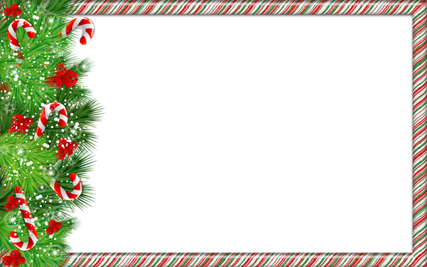 This png image - Christmas PNG Photo Frame with Candy Canes, is available for free download
