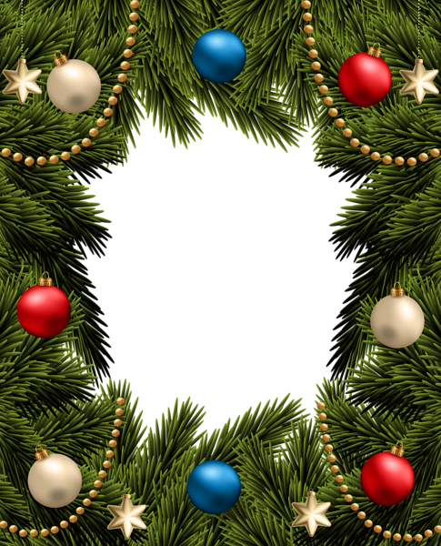 This png image - Christmas PNG Transparent Pine Frame Border, is available for free download