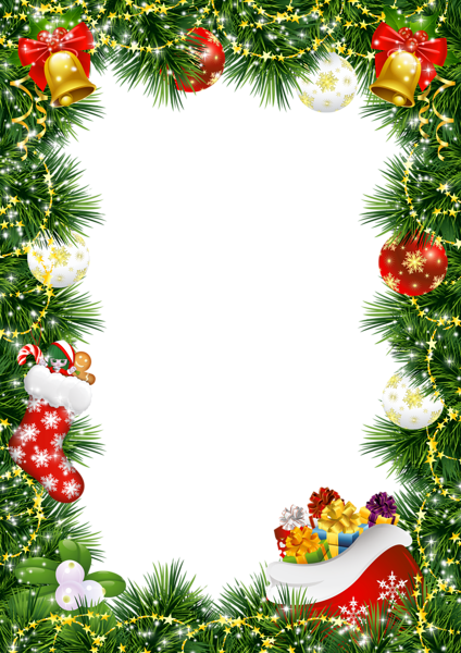 This png image - Christmas Photo Frame with Christmas Ornaments, is available for free download