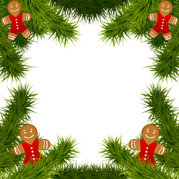 christmas pine frame with gingerbread ornaments png igloo christmas ornaments