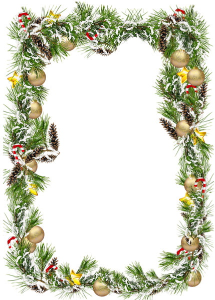 This png image - Christmas Transparent PNG Photo Frame with Christmas Balls and Pine Cones, is available for free download