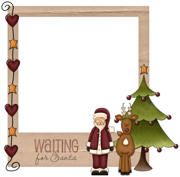 This png image - Christmas Waiting For Santa PNG Photo Frame, is available for free download