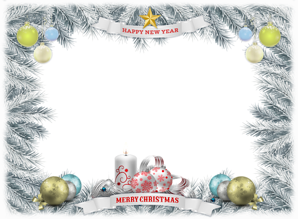 This png image - Christmas White Frame Transparent Image, is available for free download