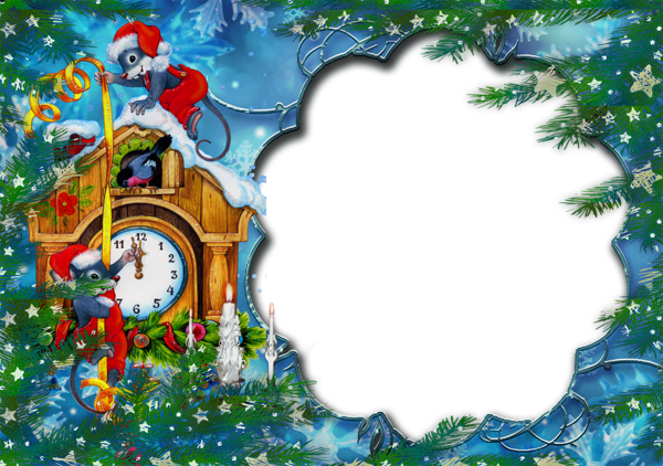 This png image - Cute Christmas Kids Photo Frame, is available for free download