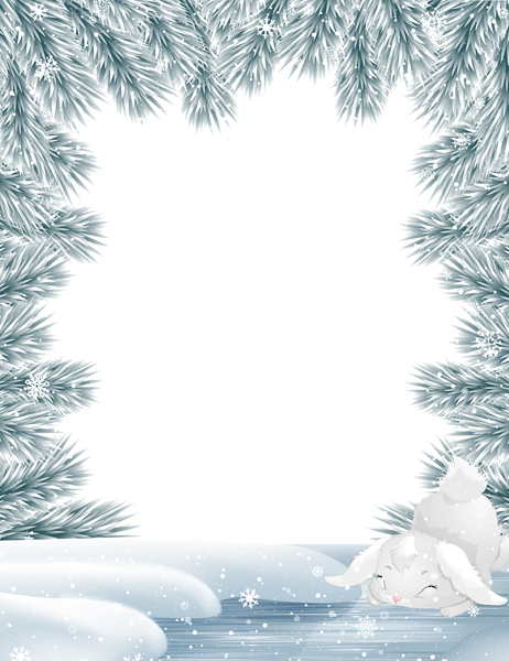 This png image - Cute Winter PNG Frame, is available for free download