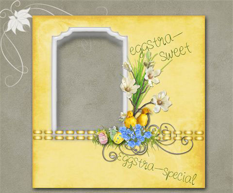 This jpeg image - Easter yellow frame, is available for free download