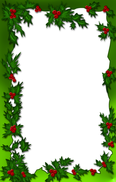 This png image - Green Mistletoe PNG Christmas Frame, is available for free download