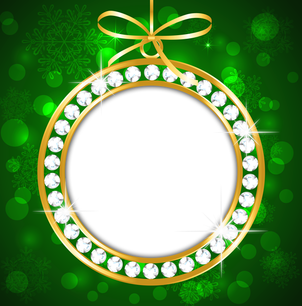 This png image - Green and Gold PNG Christmas Frame, is available for free download
