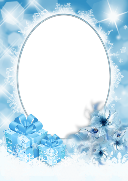 This png image - Ice Christmas PNG Photo Frame, is available for free download