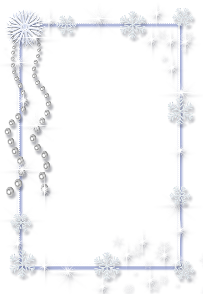 This png image - Large Christmas Transparent PNG Ice Photo Frame with Pearls, is available for free download
