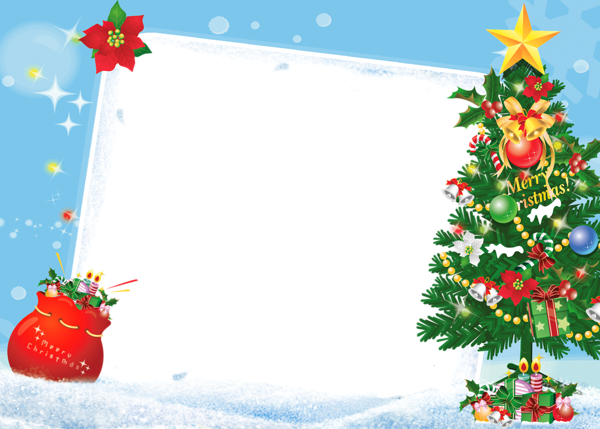 This png image - Merry Christmas PNG Frame with Christmas Tree, is available for free download