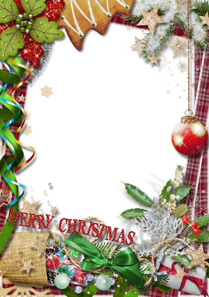 This png image - Merry Christmas PNG Photo Frame with Green Bow, is available for free download