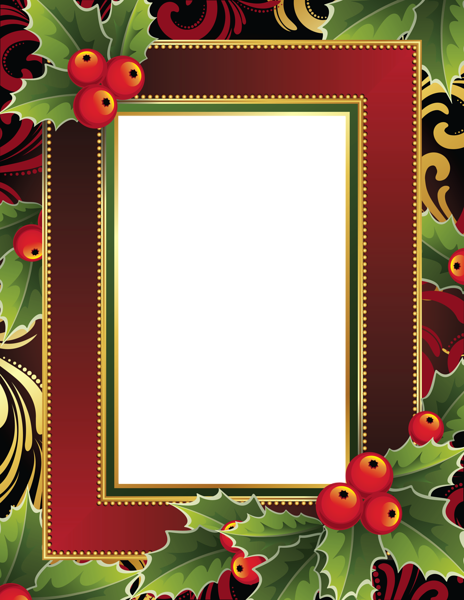 This png image - Mistletoe Christmas PNG Photo Frame, is available for free download