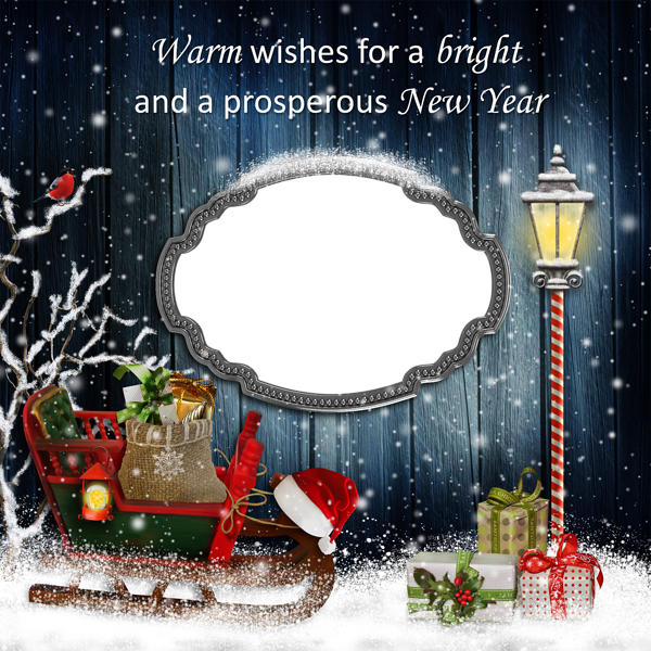 This png image - New Year and Christmas PNG Frame, is available for free download