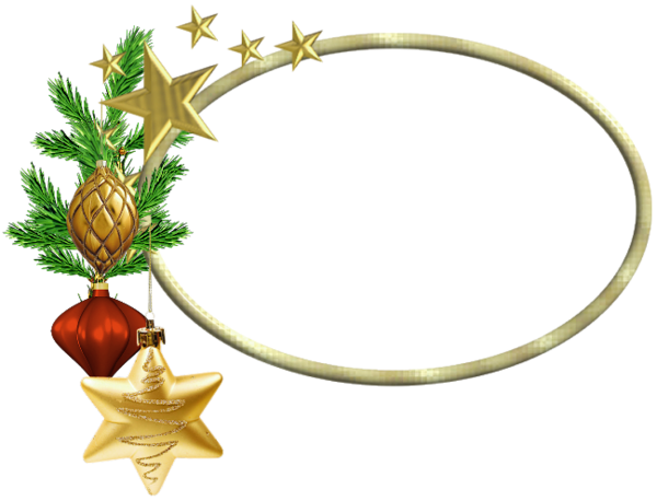 This png image - Oval Christmas PNG Photo Frame with Stars, is available for free download