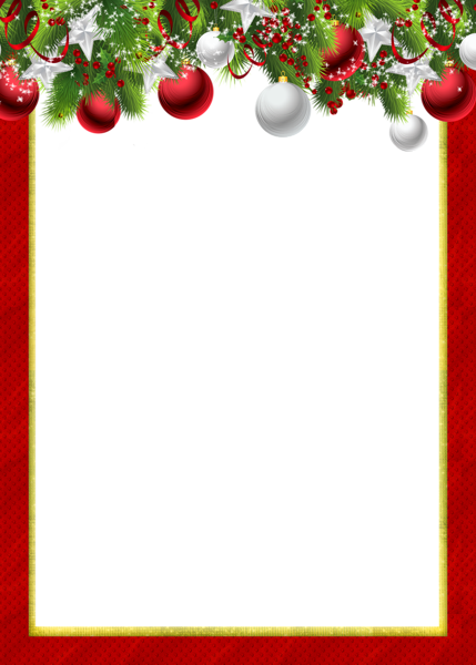 This png image - Red Transparent PNG Christmas Photo Frame with Christmas Balls, is available for free download