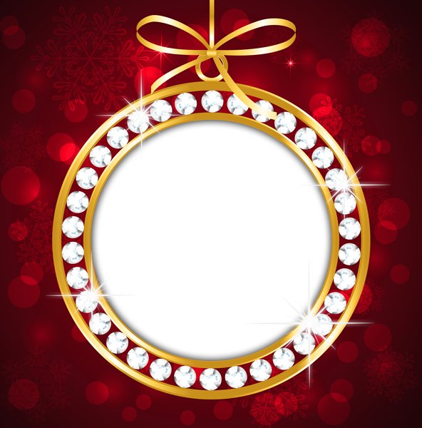 This png image - Red and Gold PNG Christmas Frame, is available for free download