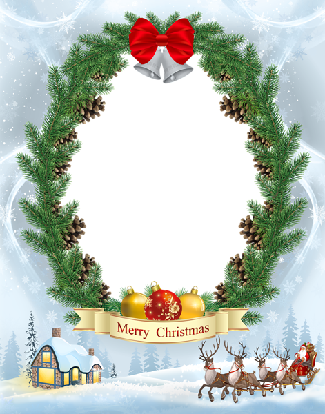 This png image - Snowy Transparent Christmas Photo Frame, is available for free download